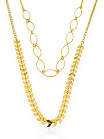 COLAR FOLHEADO A OURO 18K E PRATA 925 ELOS COM ESCAMAS.